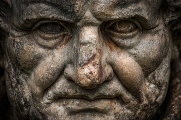 Ancient Stone Face Detail