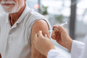 Man getting a shot in his arm