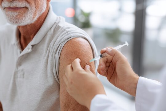Man getting a shot in his arm