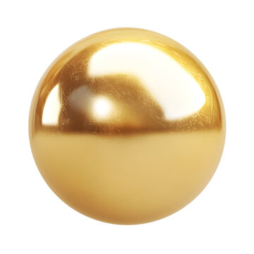 Metallic gold ball clip art isolated on a white background