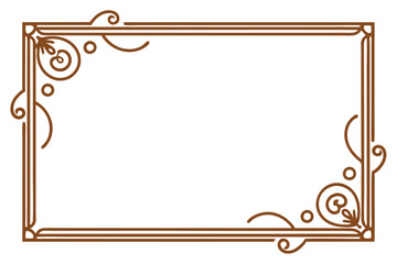 Elegant Brown Frame with Swirls Decorative Border Design