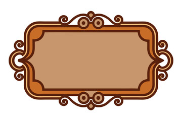 Elegant Ornate Frame Vintage Brown Decorative Border Design Element