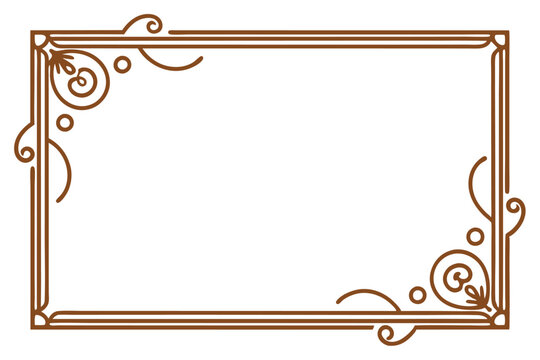 Elegant Brown Frame with Swirls Decorative Border Design