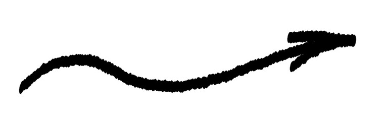 Doodle emphasis arrow vector. Design arrow icon. Arrow grunge twist zigzag line, curve wave. 