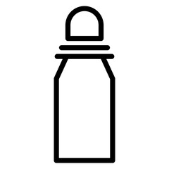 camping equipment line style drink bottle icon