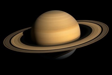 Saturn:  Detailed 3D Render, Majestic Rings,  Serene Space Background, Planetary Exploration.