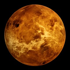 Fiery Orange Planet Venus: Dramatic, Detailed, Space Exploration Stock Image