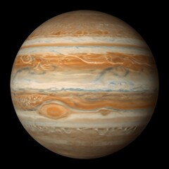 Jupiter: High-Resolution Planetary Image, Atmospheric Detail, Swirling Clouds, Space Exploration, Cosmic Background.