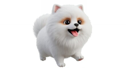 Obraz premium White pomeranian dog figurine