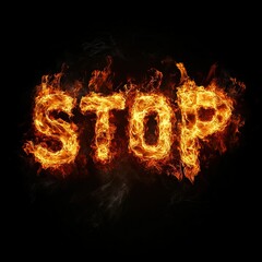 Stop Sign in Flames