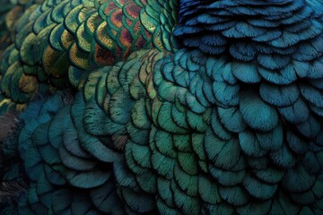 Lush Abstract Texture of Feathered Shimmering Surfaces