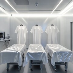 Operating Room Scene with Gowns and Beds
