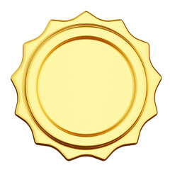 Gold Medal Badge 3D Illustration