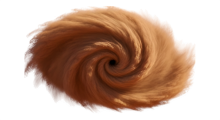 Swirling Sand Storm Cloud Isolated on Transparent Background