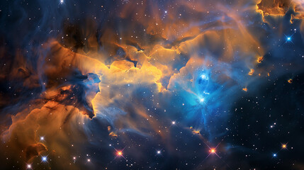 Fototapeta premium Nebula nursery with newborn stars and glowing gas clouds
