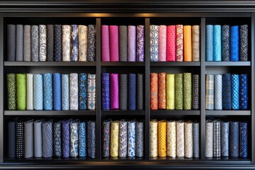 Colorful Bookshelf with a Wide Variety of Texts