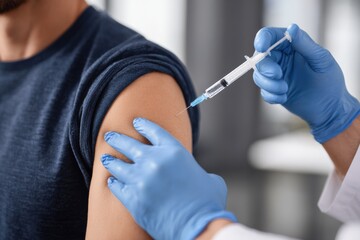 Man getting a shot in his arm