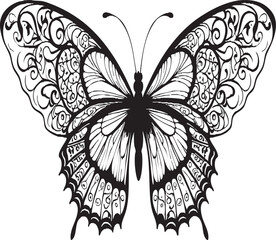  Elegant black and white butterfly vector art, perfect for nature, design, and decorative projects.