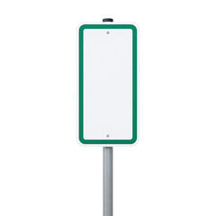Blank vertical sign with green border mockup