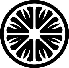 Citrus Fruit Slice Silhouette Icon