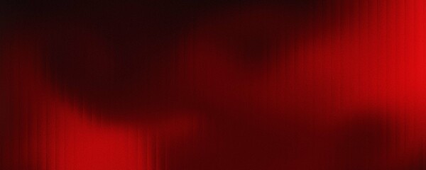 Abstract red gradient background in dark glossy with striped effect. Wavy striped glass refraction.