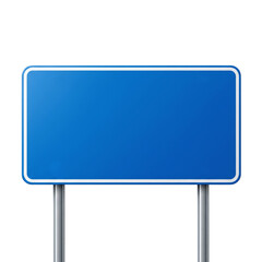 Blank blue highway information road sign