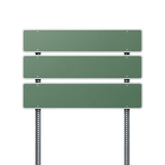 Blank green highway road signs for mockup © PNG Lab