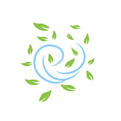 Green Leaves with blue wind wave