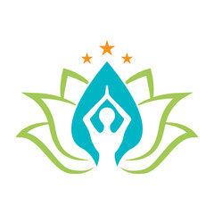 Obraz premium Yoga icon logo design