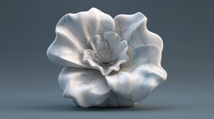 A flower carved from marble. An elegant sculpture. An art that requires skill. Art. Craft. AI generated.