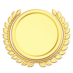 Gold Medal Badge 3D Illustration
