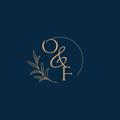 OF Initial Wedding Monogram Logo with Minimalistic Style