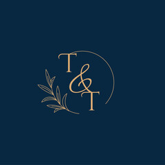 TT Initial Wedding Monogram Logo with Minimalistic Style