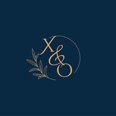 XO Initial Wedding Monogram Logo with Minimalistic Style
