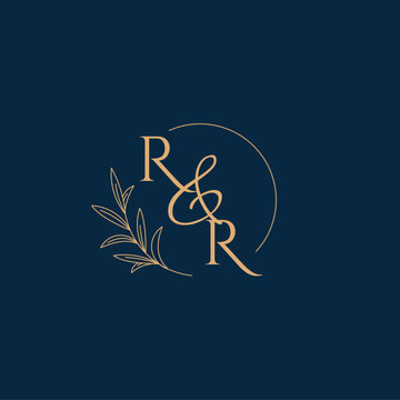 RR Initial Wedding Monogram Logo with Minimalistic Style