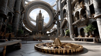 Futuristic architectural interior design