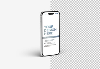 Isolated Smartphone With Shadow Standing On White Mockup