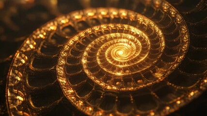 Golden spiral pattern with intricate, detailed design.