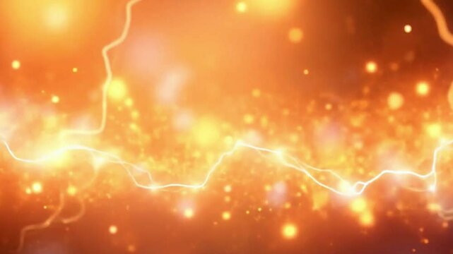 Digital illustration of a vibrant electrical animated background with glittering gold light particles, displaying gentle color contrasts