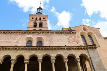 Obraz premium Architectural details of The church of San Martin in the old town of Segovia city