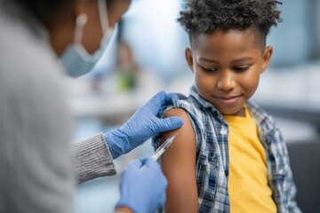 Child getting a shot in an arm