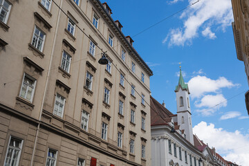 View from the Street - Cathedral of the Church of the Teutonic Order in Vienna, Austria