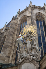 Sculpted Detail of St. Stephen's Cathedral in Vienna, Austria