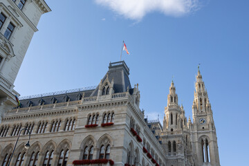 Detail of the Majestic City Hall, Vienna Rathaus, Austria