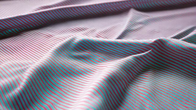 Colorful striped fabric with smooth creases and folds.