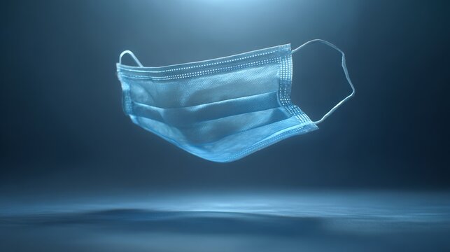 Floating surgical mask. Medical safety equipment