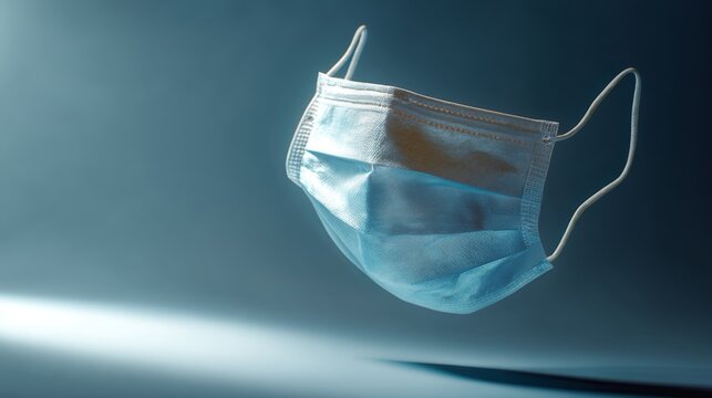 Floating surgical mask. Medical safety equipment