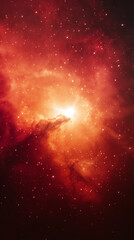 A cosmic dance of light and color, this image showcases a vibrant nebula with radiant stars, painting a breathtaking scene in space.