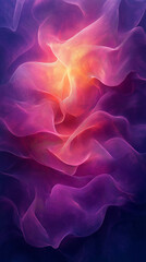 Abstract wave pattern with delicate textures and a blend of purple, pink, and golden hues for a calming yet vibrant effect.