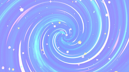 3D render cartoon galaxy swirl with stars.